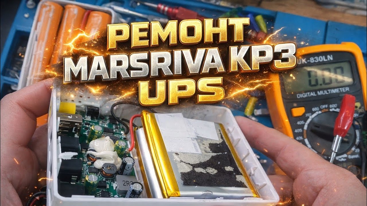 Ремонт MARSRIVA KP3 UPS &mdash; замена вздутого аккумулятора и проверка напряжений.