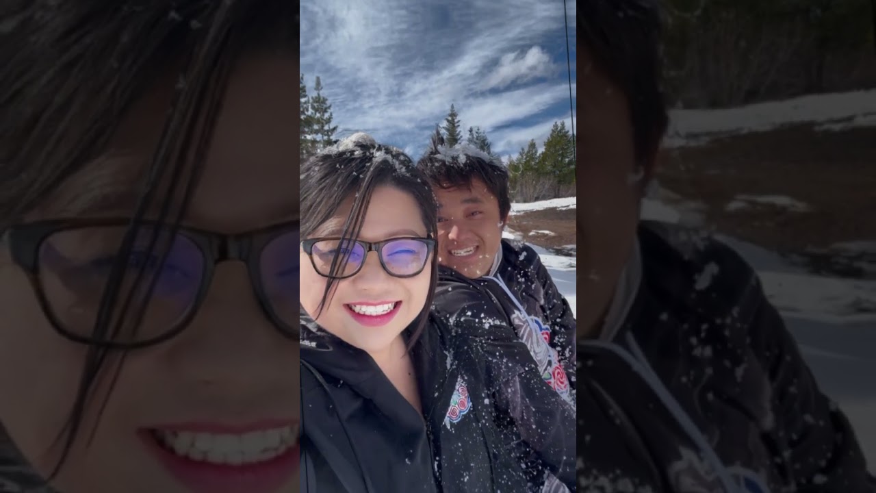 Kids play snow