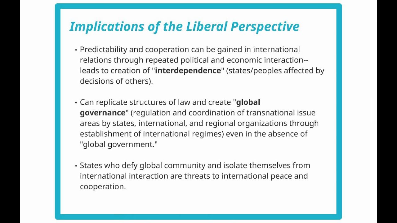 POS 273 Lecture 4: Theoretical Perspectives-Realism and Liberalism