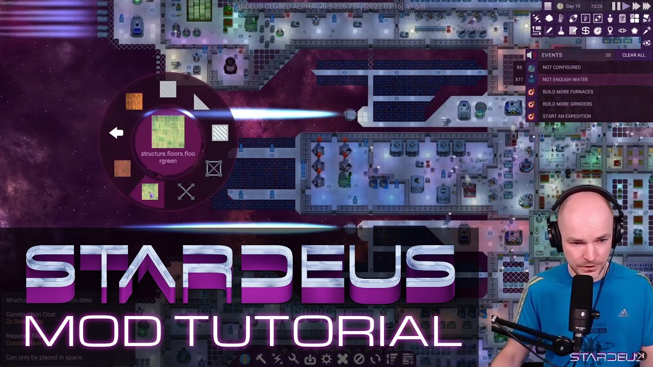 Stardeus modding tutorial - creating a custom floor tile mod in 15 minutes