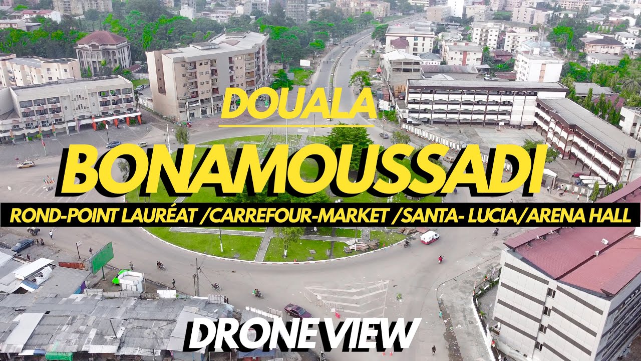 Douala - Bonamoussadi (Rond-point Lauréat /Carrefour-Market /Santa- Lucia/Arena hall) 4k Drone view