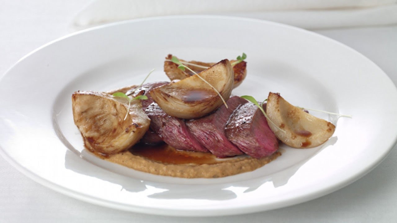 Lamb Loin with Romesco and Artichokes
