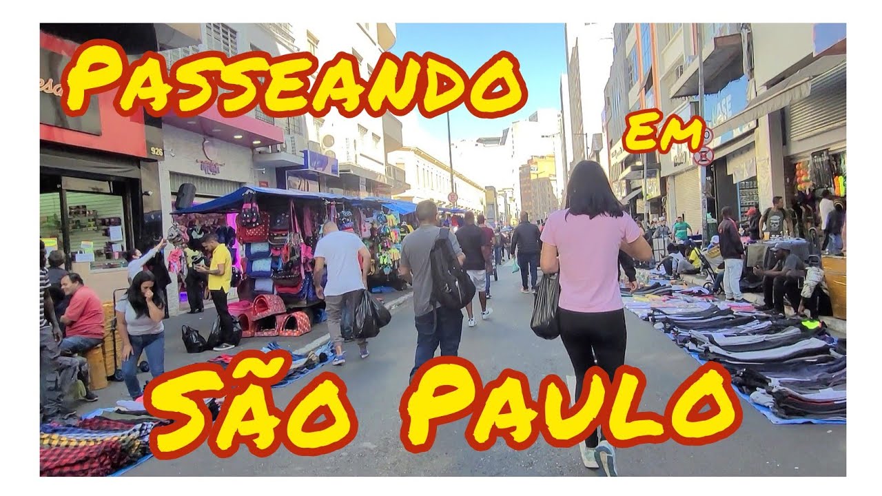 Walk in São Paulo City Brasil  Tour Santa Efigenia-25 de Março-Galeria-Pagé Mercado Municipal #tour