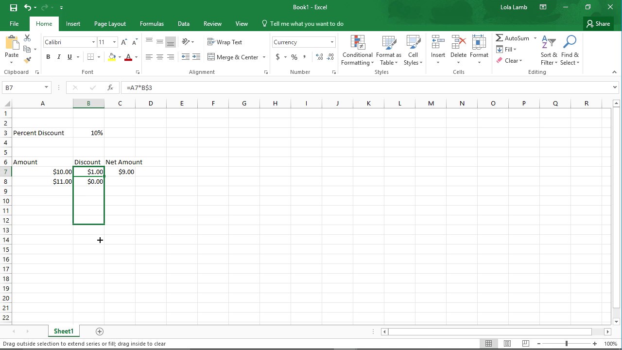 Quick Tip: Microsoft Excel: Auto Fill Formulas with Dollar Signs