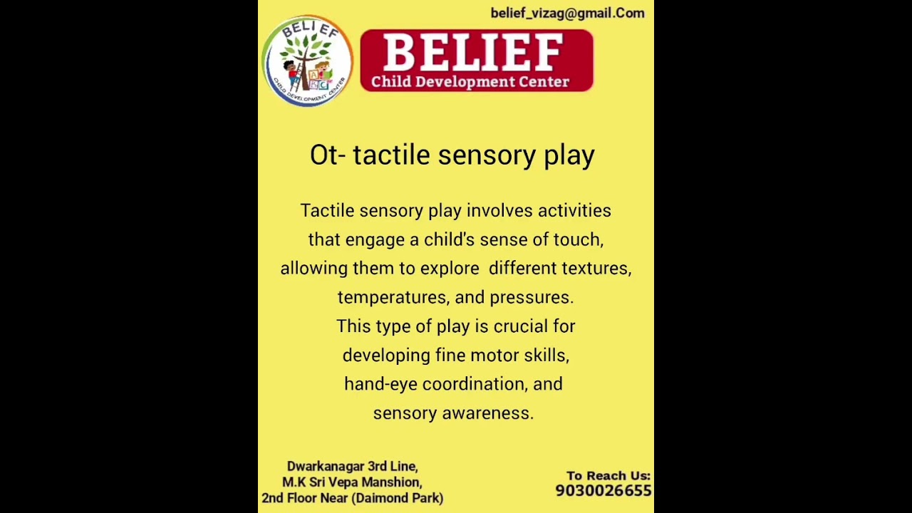 tactile - sensory play || occupational therapy|| visakhapatnam|| belief child development center