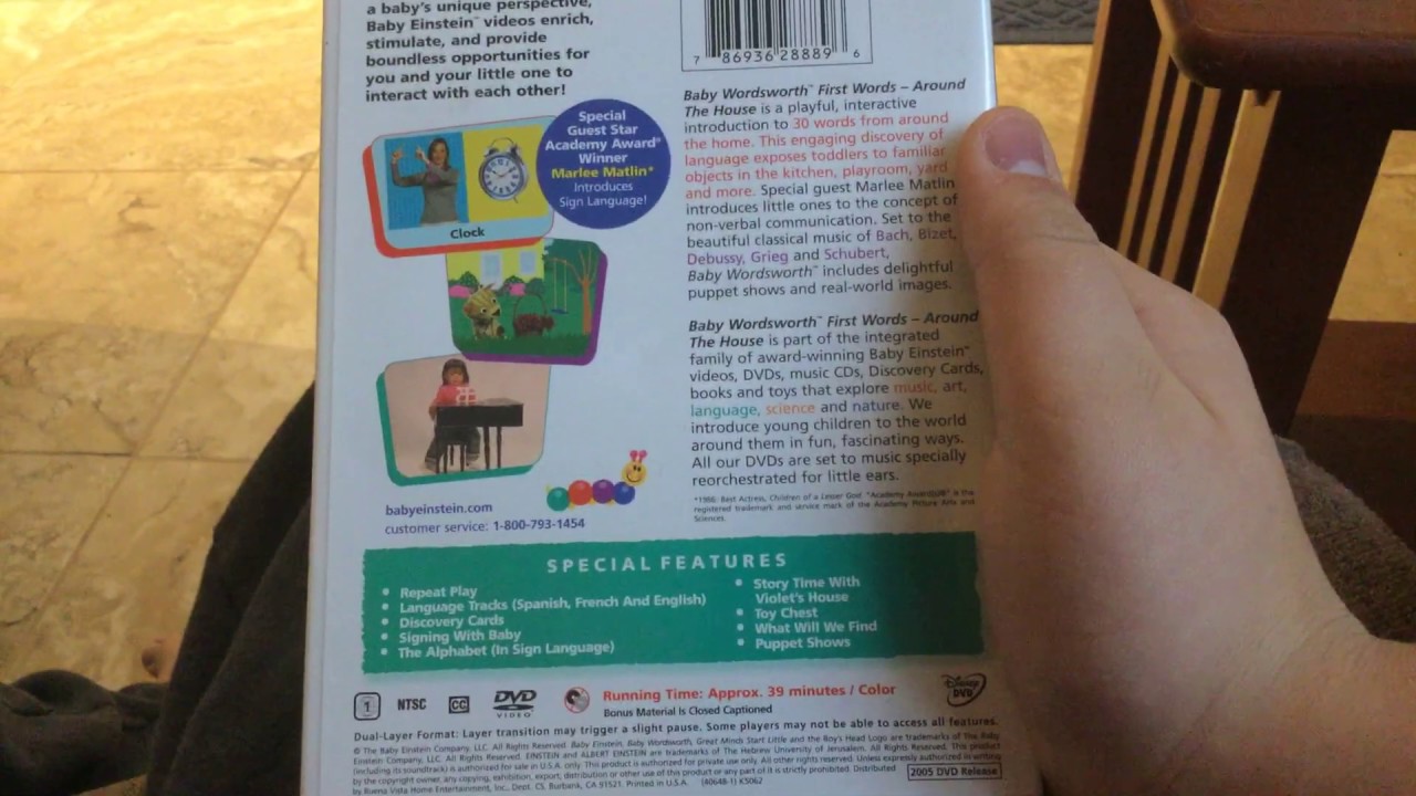 Opening to baby Einstein baby Wordsworth first words-around the house 2005 DVD