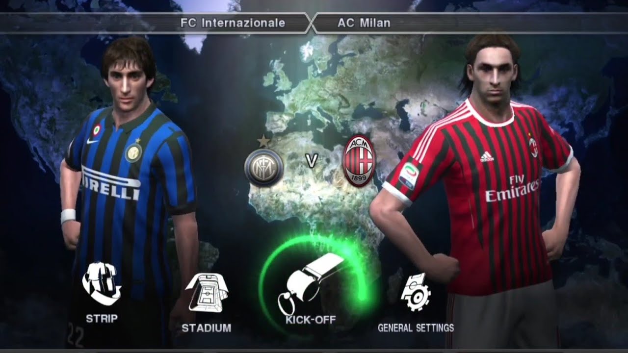 Inter Milan vs Ac Milan | 2011/12 | Pes 2011 - Pro Evolution Gameplay 2011 Gameplay