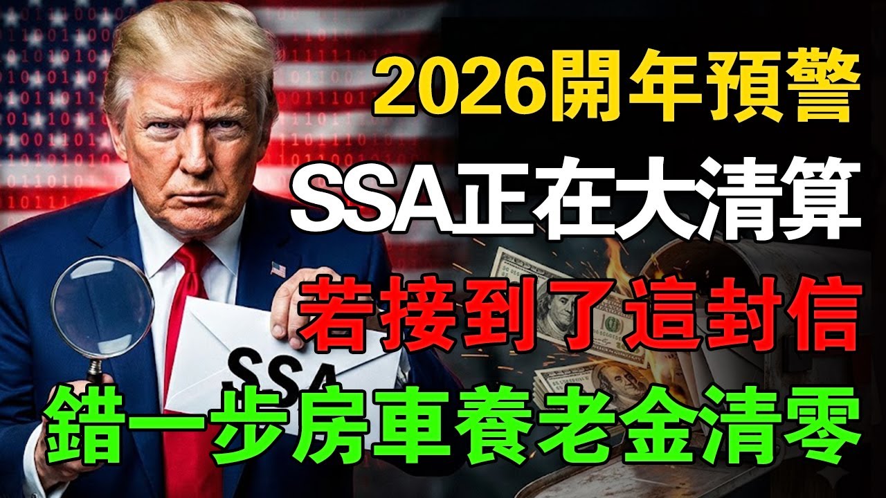 2026年開年預警！SSA社安局正在&ldquo;大清算&rdquo;，這封信比IRS查稅更可怕！ 1月15日生死線：錯行一步，你的退稅、房車、養老金將被瞬間清零!#川普 #money #美國移民
