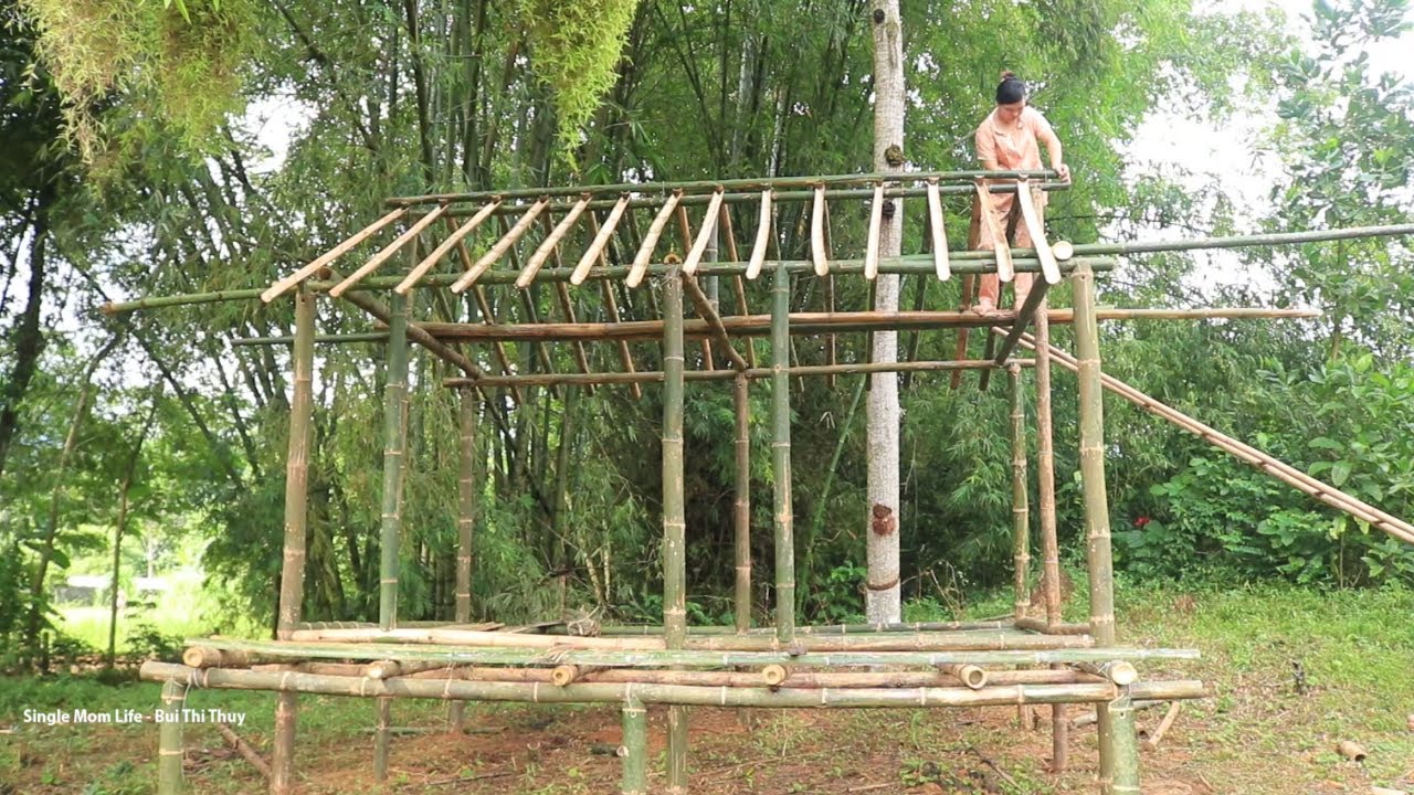 Single mother builds bamboo house, REVIVED abandoned land into farm providing clean food