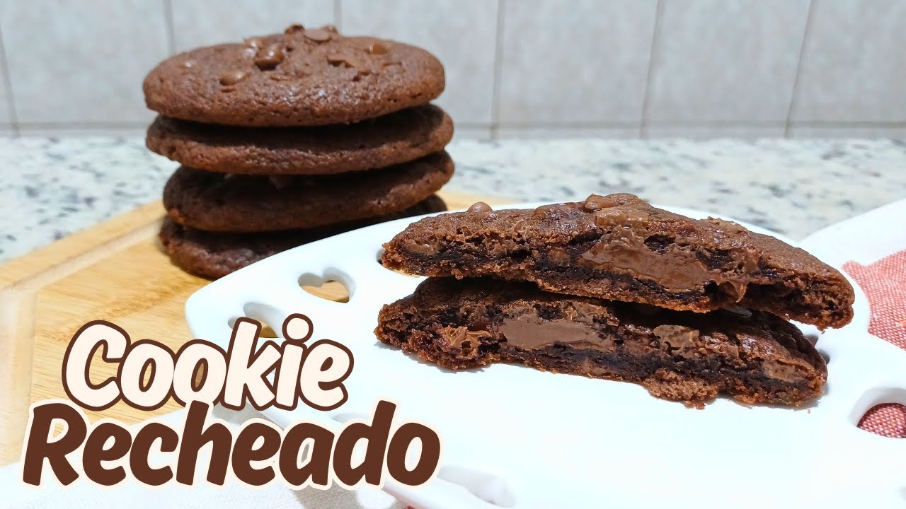 COOKIE DE CHOCOLATE RECHEADO COM NUTELLA