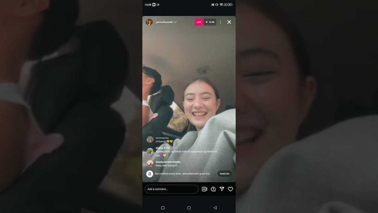 Fyang Smith (Sofia Smith) with JM Ibarra on Instagram LIVE (January 18, 2024) 💛💛💜💜