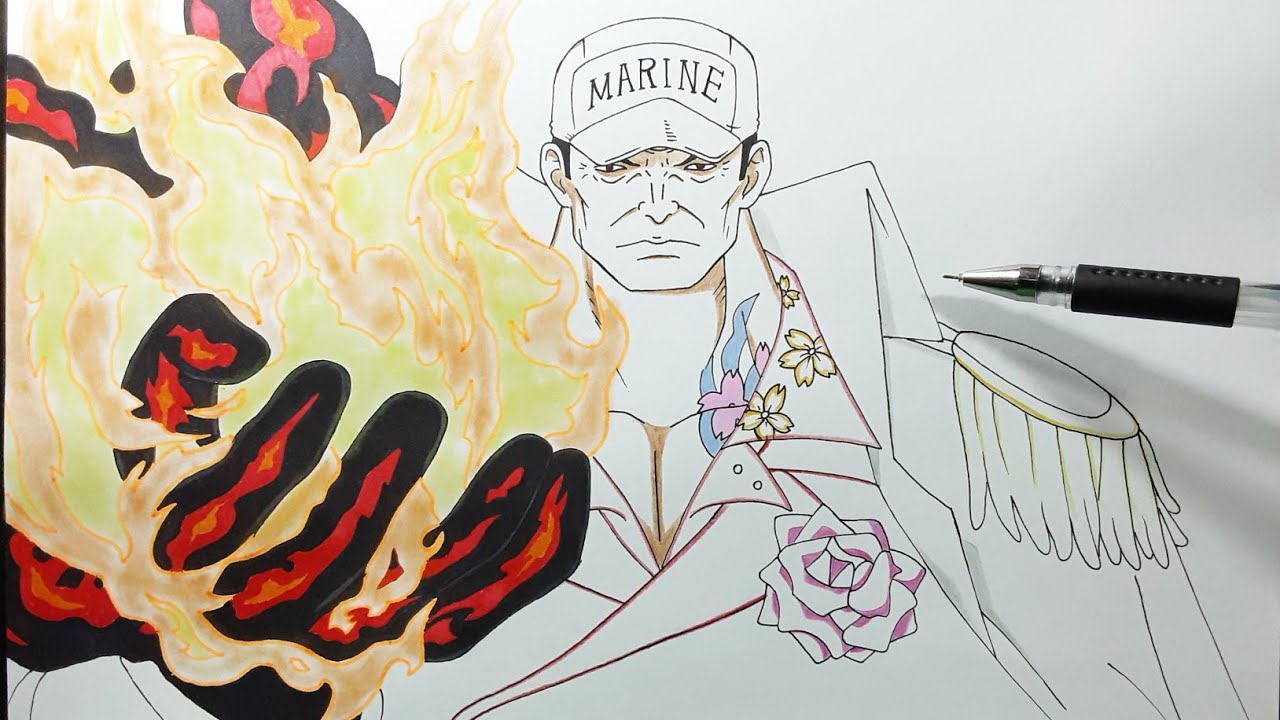 How to draw Akainu | step by step