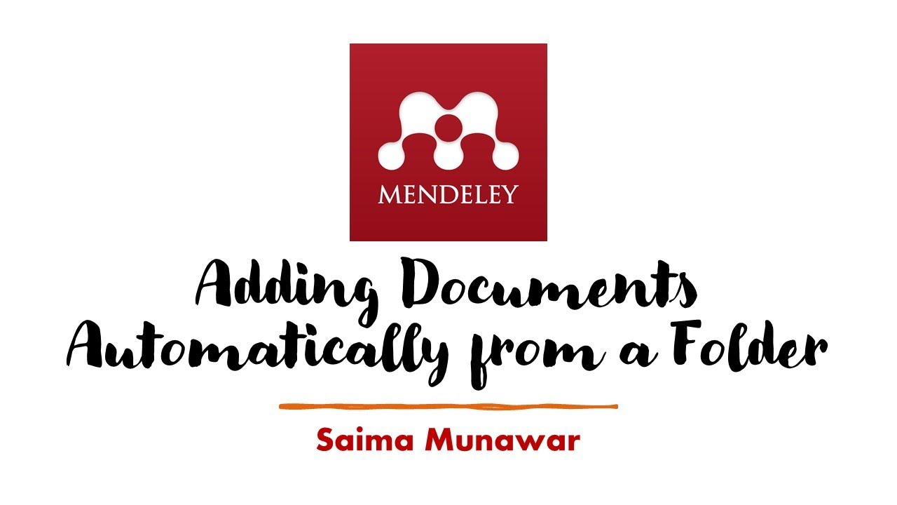 Mendeley Desktop: Connecting a folder on PC with the Mendeley library