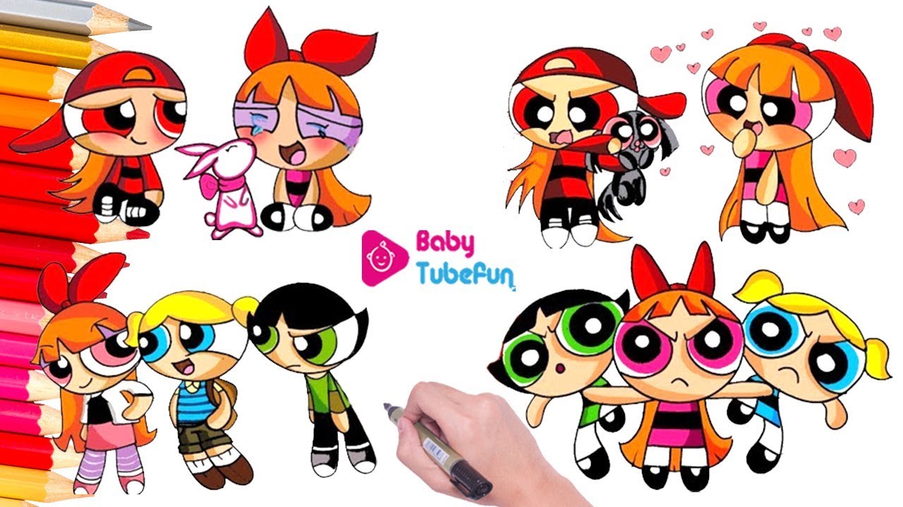 Coloring Powerpuff Girls Rowdyruff Boys Compilation Brick Boomer Butch Blossom Bubbles surprise eggs