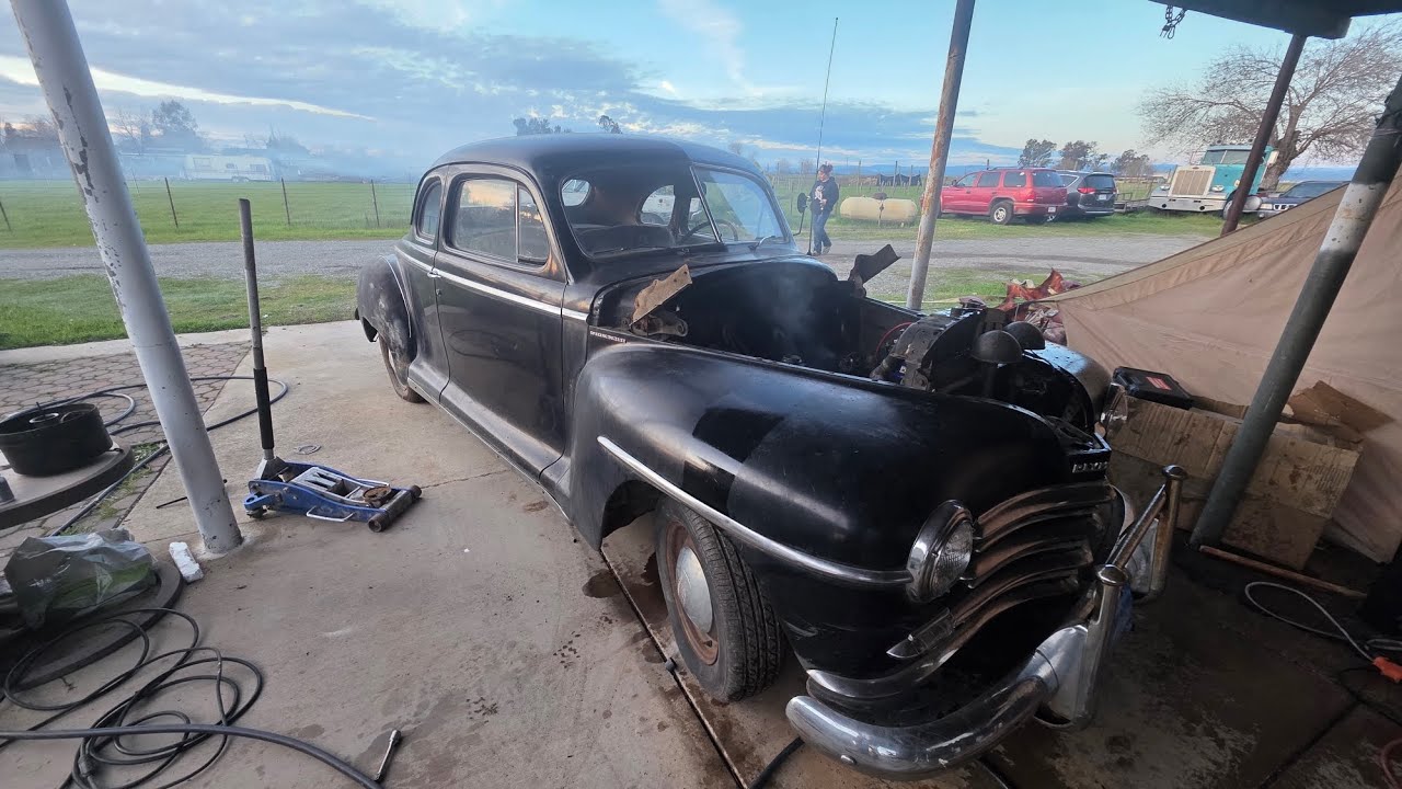 Tuesday at the ranch with the 48.  2 simple parts... And it's alive!  #48plymouth #mopar #rust  