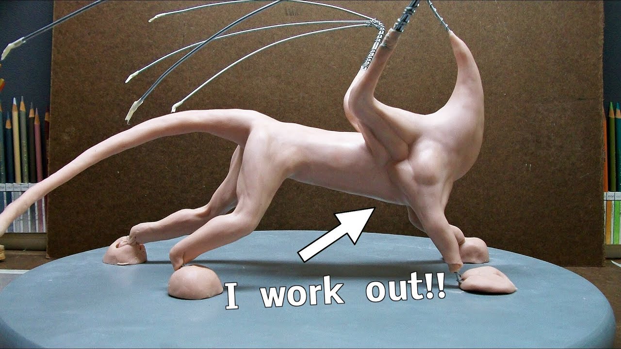 Full Dragon Sculpture, Part 4. Got muscles?