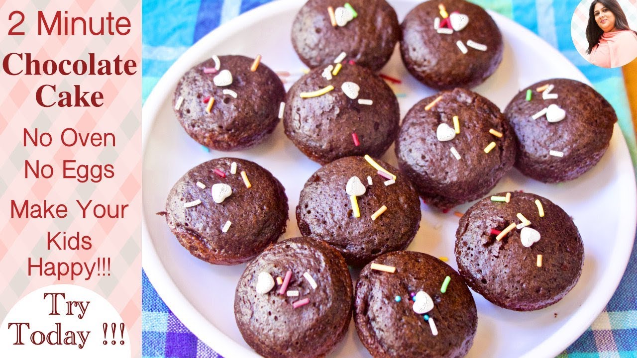 2 minute Eggless Chocolate Cake in Appam Pan, बिना अंडे का चॉकलेट केक, Basic Chocolate Cake Recipe
