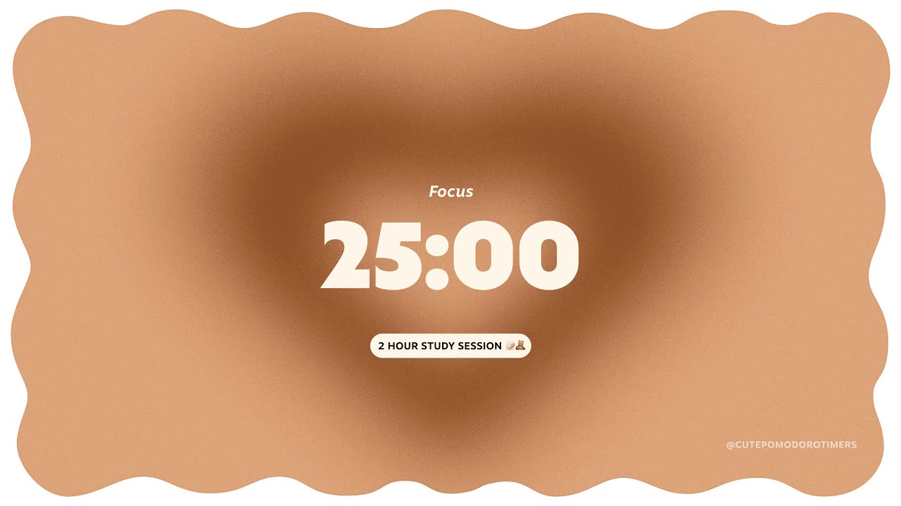 Study with me 🤎  25/5 Focus Pomodoro Timer | 2-Hour Cozy Study Session | Study Motivation