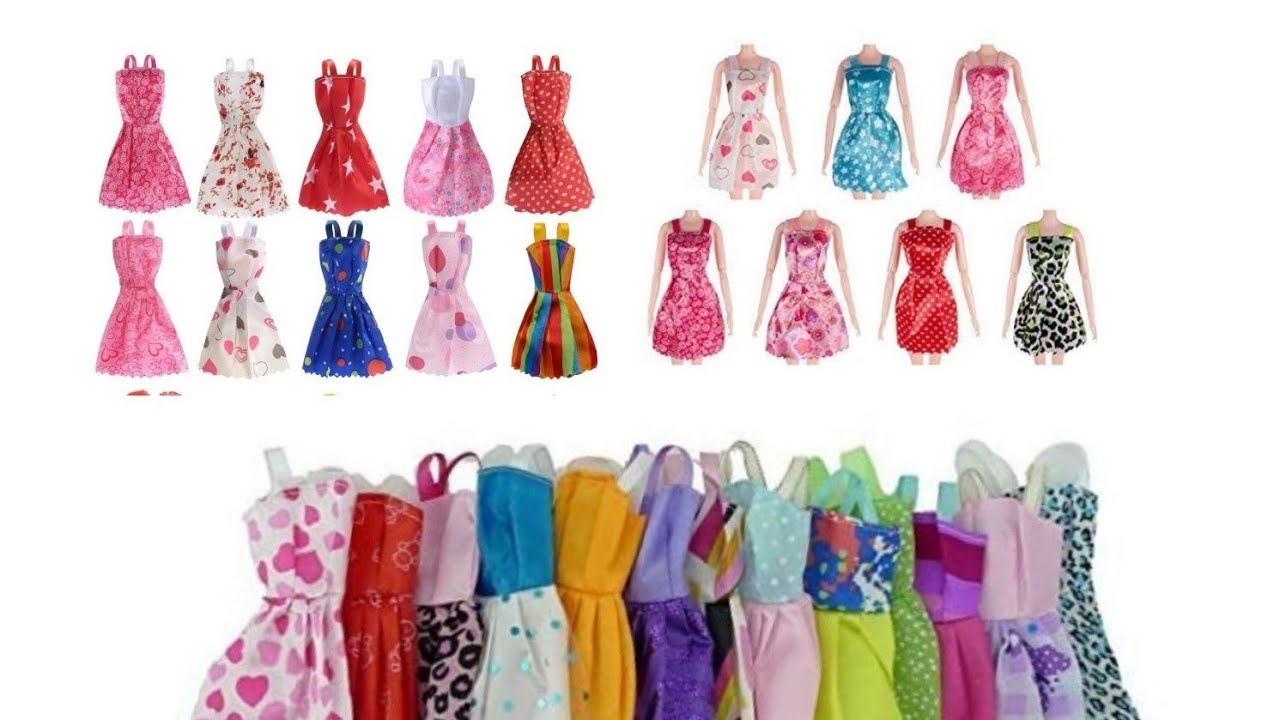DIY mini dresses for Barbie doll | Making at home