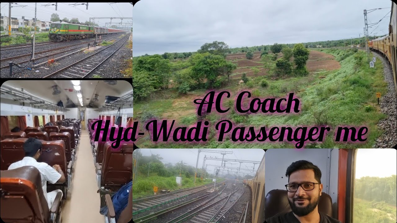 Hyderabad to wadi | Passenger train me New AC Chair car| Falaknuma Passenger Train no. 57601