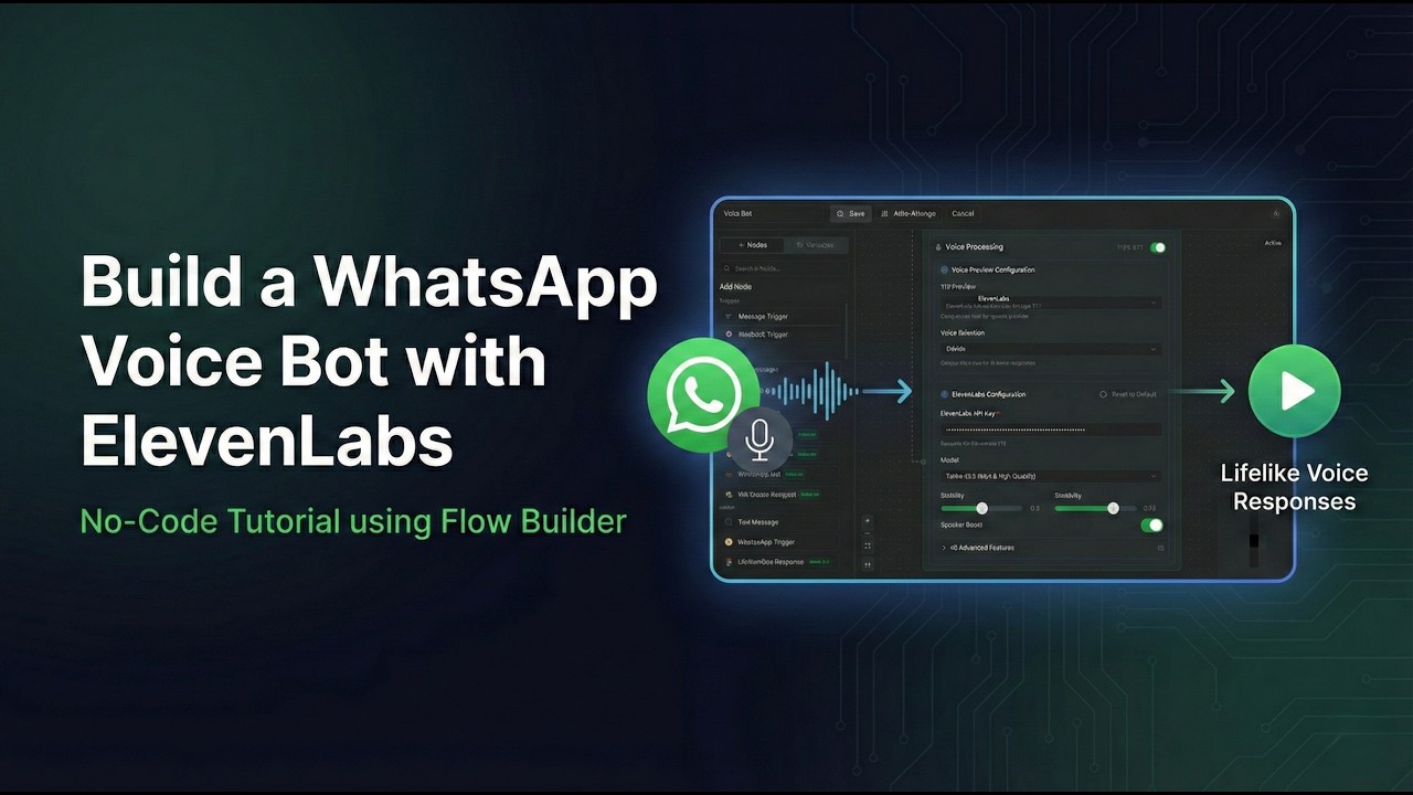 Build a WhatsApp Voice Bot with AI | Flow Builder Tutorial