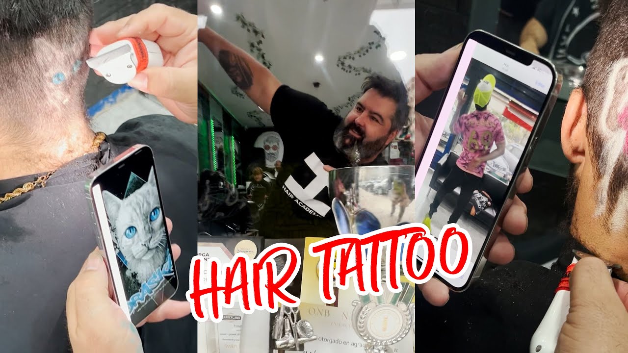 Er Christian 🔪🔪🔪 y Er Kabesa se hacen un hair tattoo con Iván Fernández