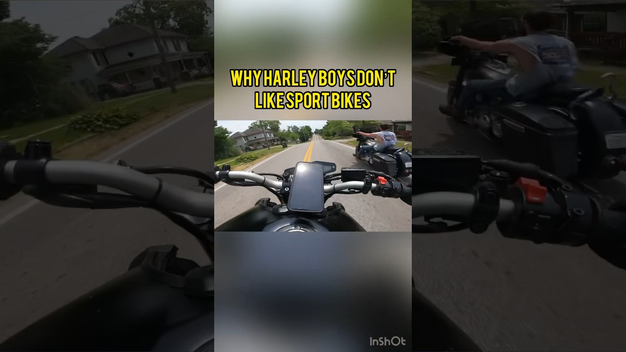 Why Harley&rsquo;s Don&rsquo;t Like To Ride With Sport Bike Riders!🥶#cops #motorcycle#mt09 #harley #roadrage#r6