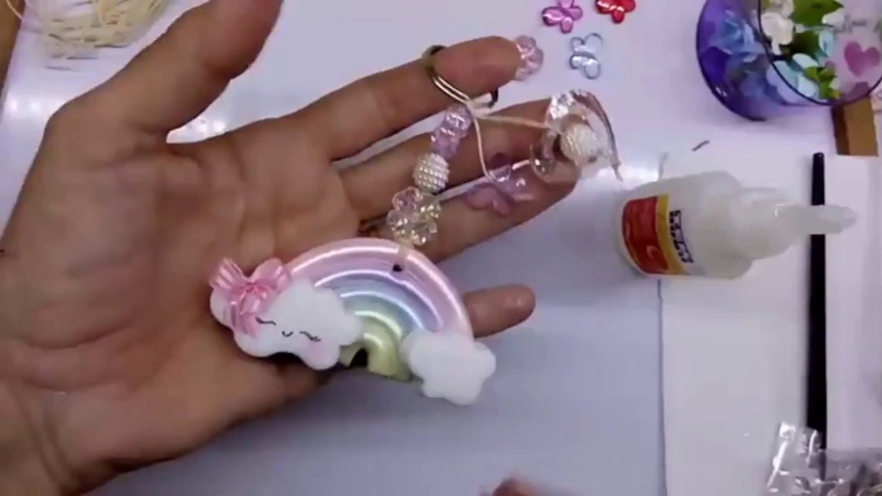 Diy Chaveiro arco iris - Resumão da live do dia 13/04/18