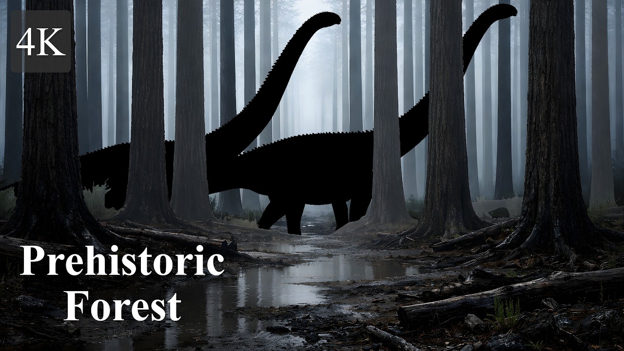 Prehistoric Forest 4K Ambience for Deep Sleep, Relaxation, Study | Jurassic Dinosaur Forest