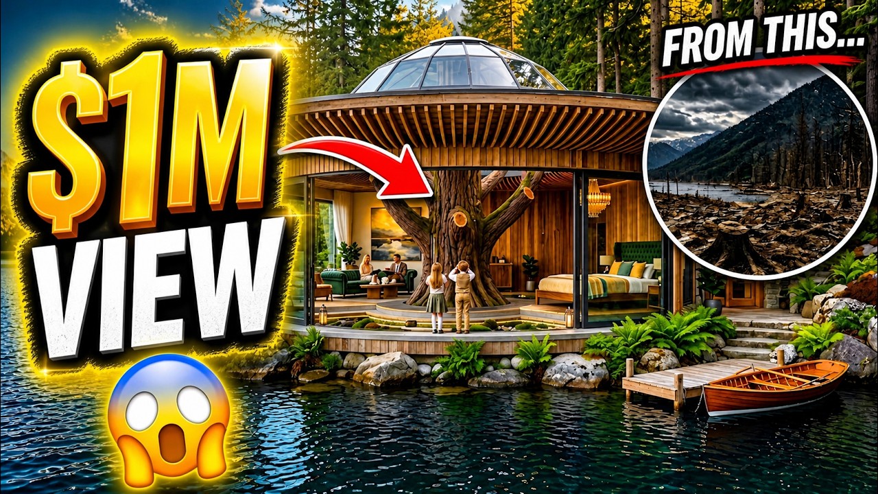 Luxury Home Built Around an Ancient Tree (Million-Dollar View) | AI Eco Home