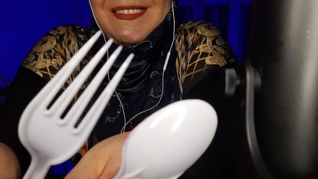اكل الطاقة السلبية بالشوكةوالسكينة 🍴eating negative energy اي اس ام ار للاسترخاء والنوم #ASMR 💤