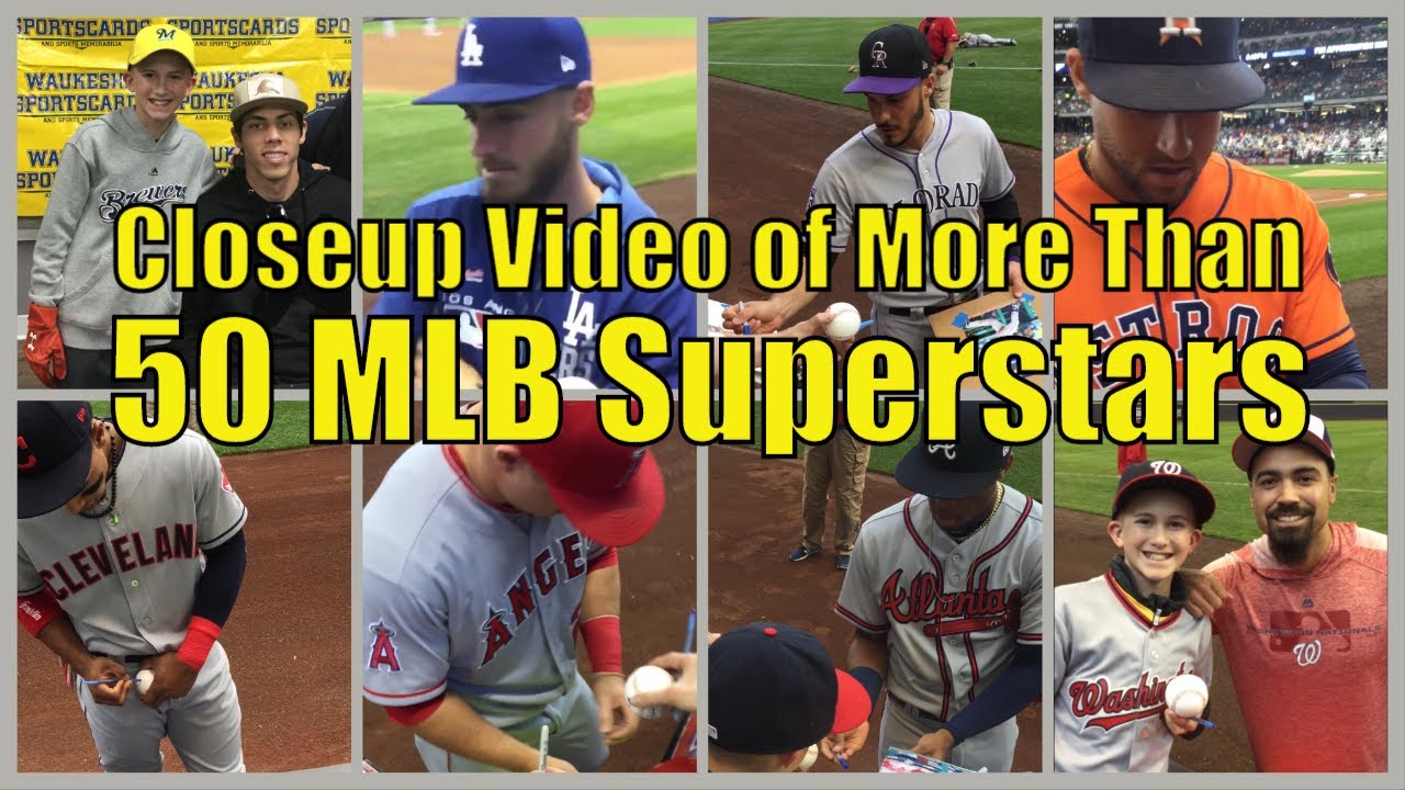 Over 50 MLB Baseball Players Signing Autographs Compilation | MLB Superstars, All-Stars