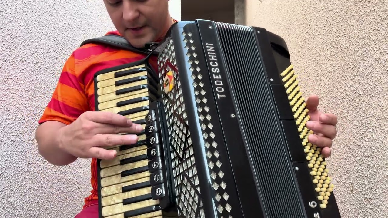 (Vendido ) Acordeon Todeschini Super 6 / Oitavada 120 baixos