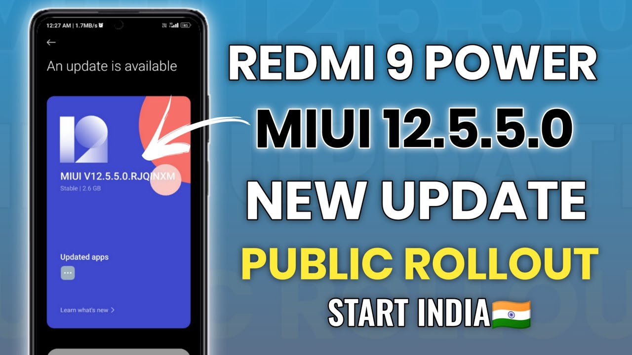 Redmi 9 Power Miui 12.5.5.0 With Android 11 Update Public Rollout Start