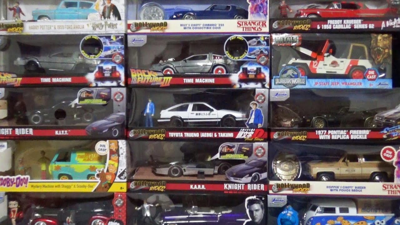 Большая коллекция киномашин, таких как Initial D и Jurassic World! Игрушки Jada