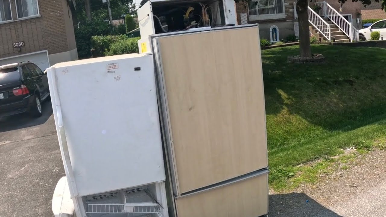 Bring in two fridge to the scrapyard