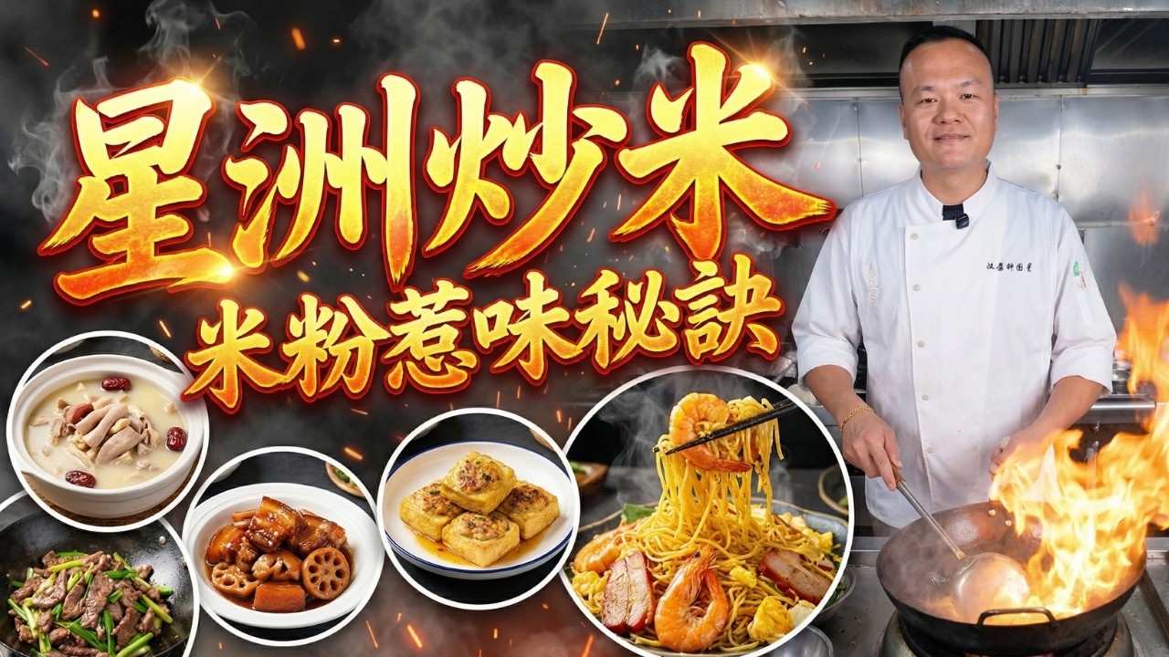 拒絕預製菜！為什麼你炒的米粉總黏鍋？30年粵菜師傅教你「星洲炒米」的靈魂做法！｜沙蔥炒吊龍牛肉｜南乳蓮藕燜五花肉｜豬肚雞｜客家釀豆腐｜5道「真功夫」家常菜！