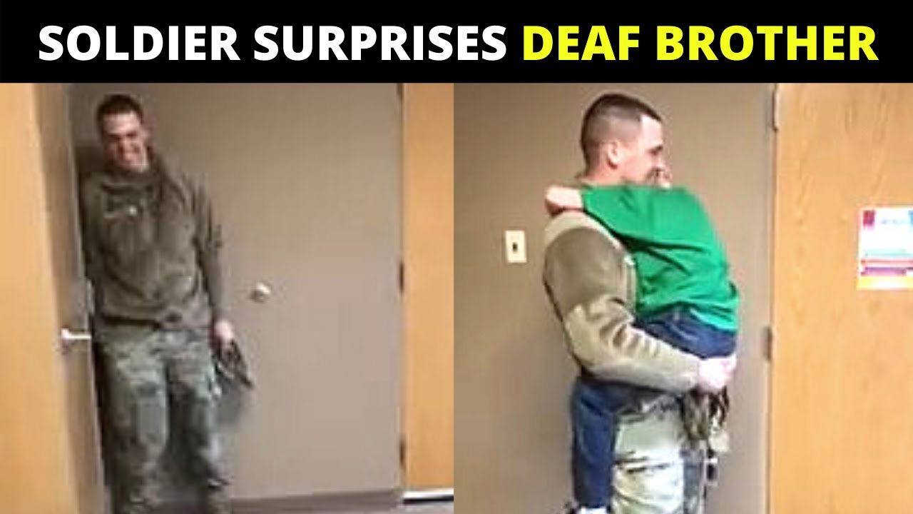 Soldier Surprises Deaf Brother - #kindness #emotional #goodpeople 