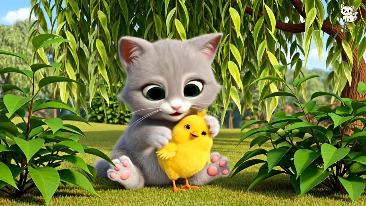 Kitten and chick friendship (P.7)| aA Playful Kitten and a Brave Chick’s Secret Dance on the Farm🐱🐥💃