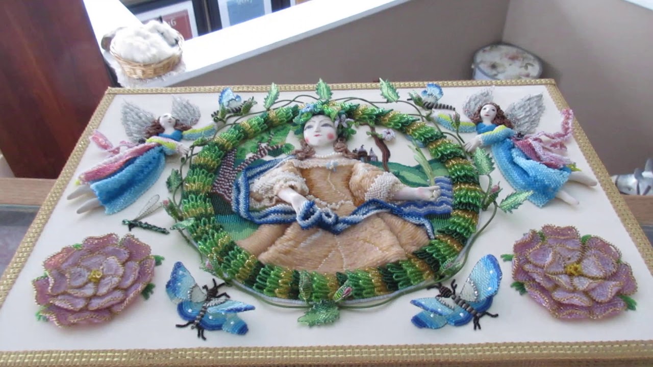 Beaded Stumpwork Flat Top Casket by Rachael Kinnison