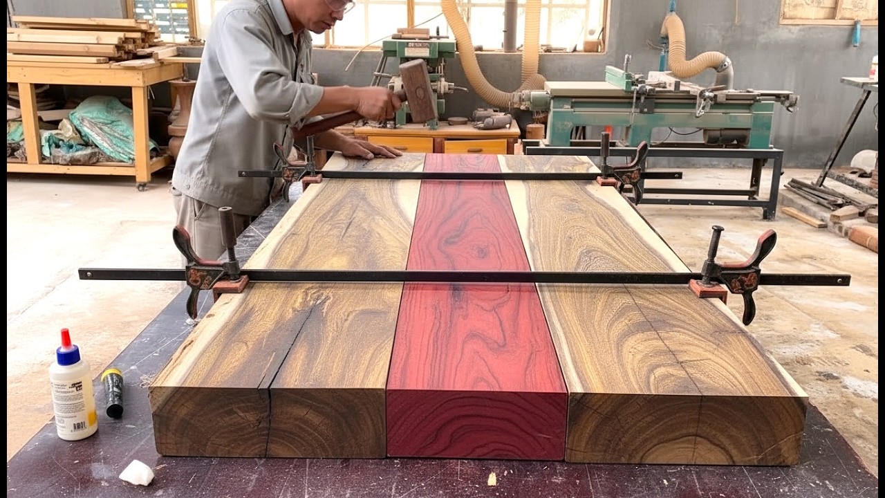 Admire The Difference In Woodworking Skills Of The Young Carpenter // Unique Dining Table