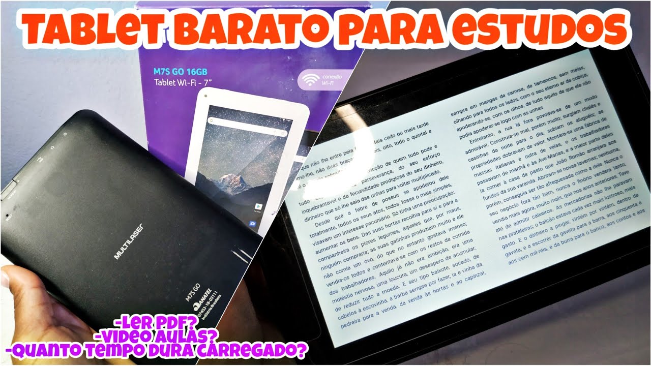 Tablet barato para estudos!! Resenha tablet M7s Go!!