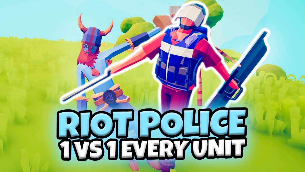 RIOT POLICE 1 VS 1 EVERY UNIT | TABS MODDED GAMEPLAY