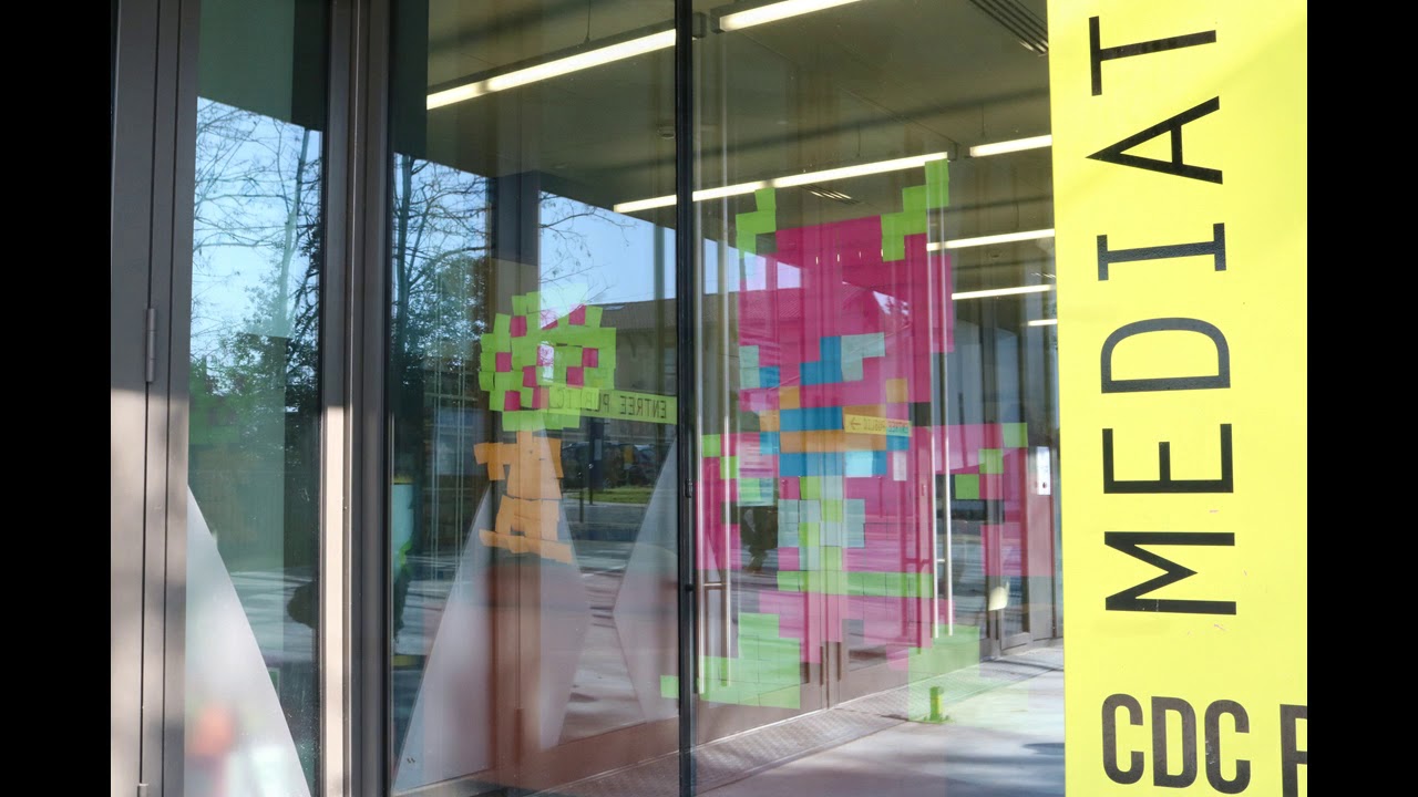 Atelier post'it art (pixel art) - M&eacute;diath&egrave;que de Podensac