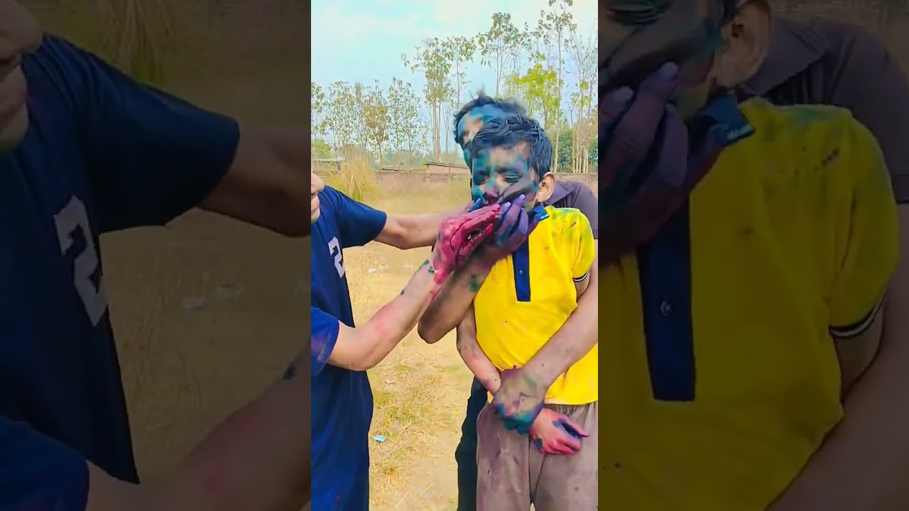 9 years old boys in holi |full masti#trending #viral #shorts
