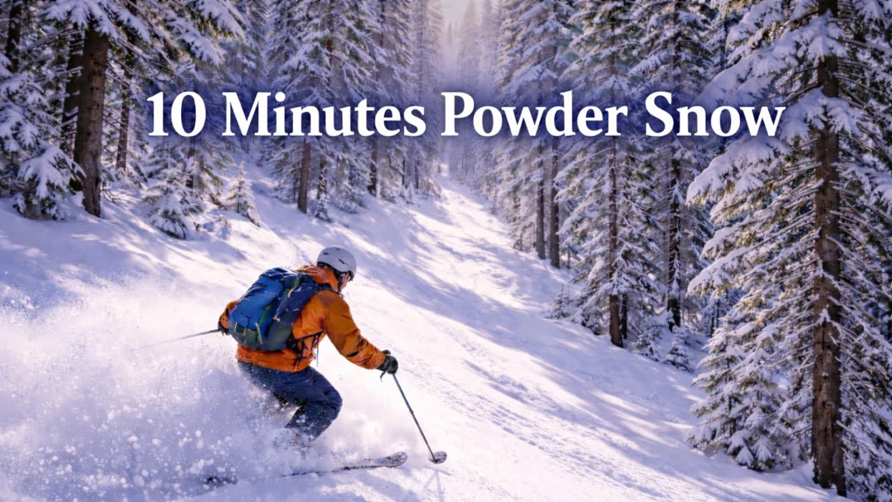 10 Minutes Powder Snow Sounds ❄️ Alpine Skiing Ambience