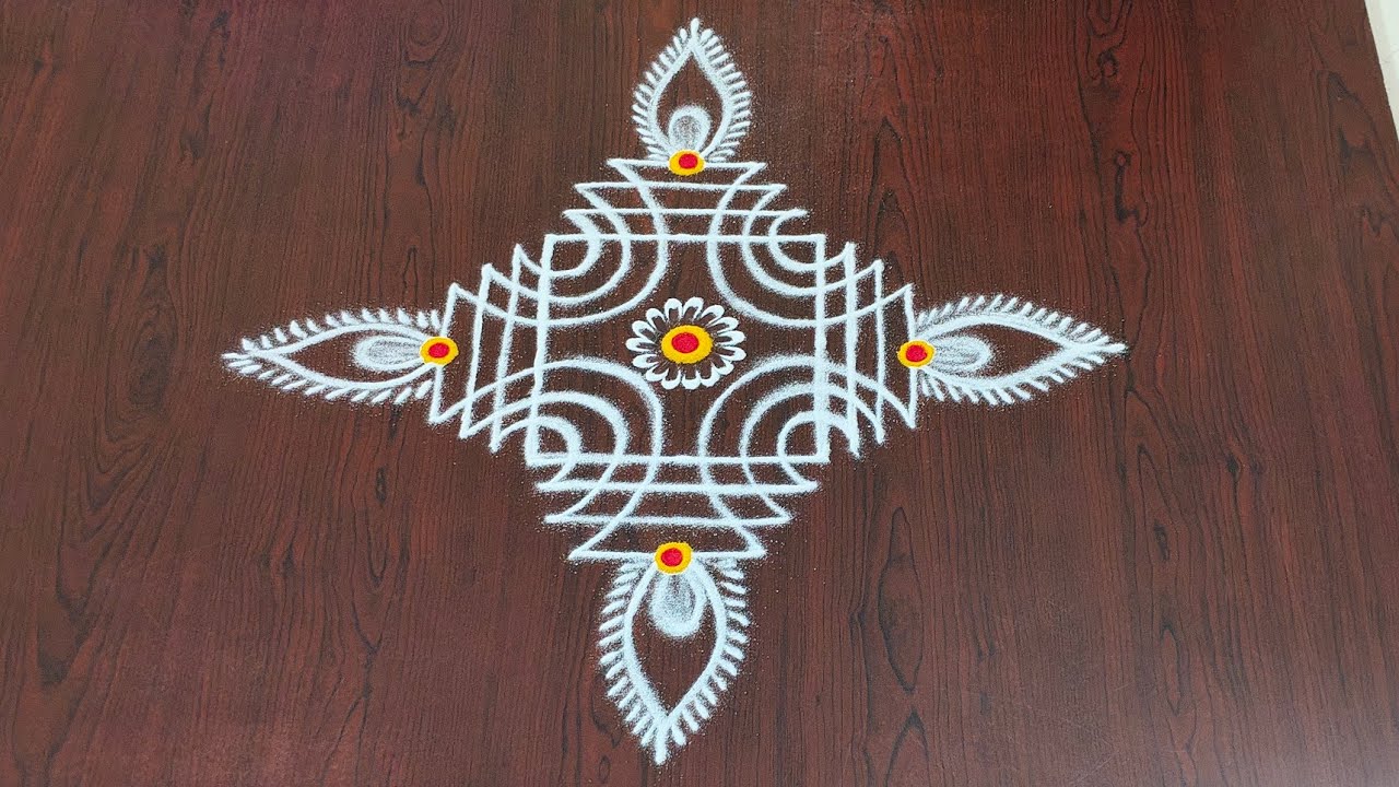Karthikamasam muggulu|Diwali rangoli design|pandaga muggulu|easy and simple rangoli#Rang Kaa Rangoli