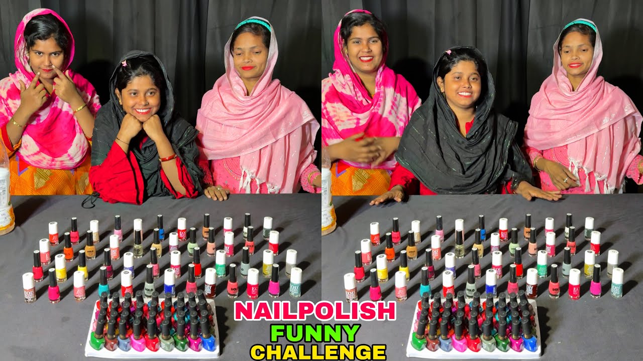 Lots Of Nailpolish Challenge With Family #nailpolish #colourchallenge #challenge
