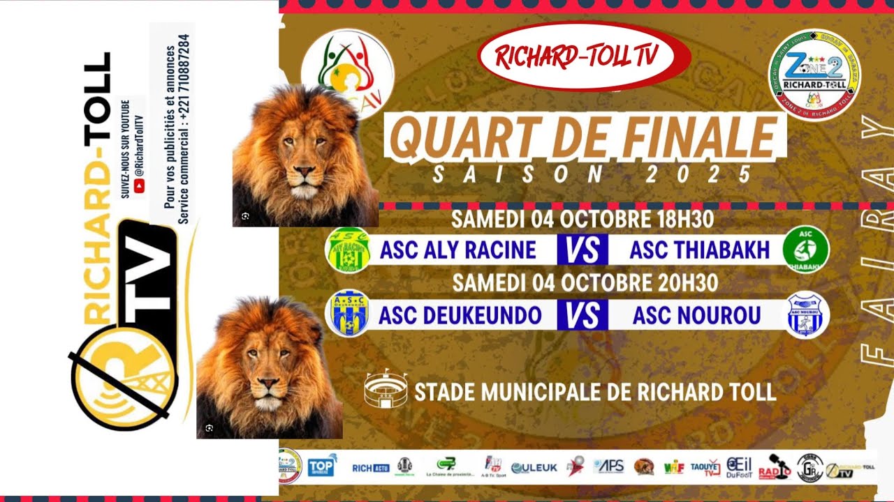 Senegal 100% Navetane Richard Toll 2025 ,1/4 finale Z.2 :  Asc Aly Racine Vs Asc Thiabakh @sport