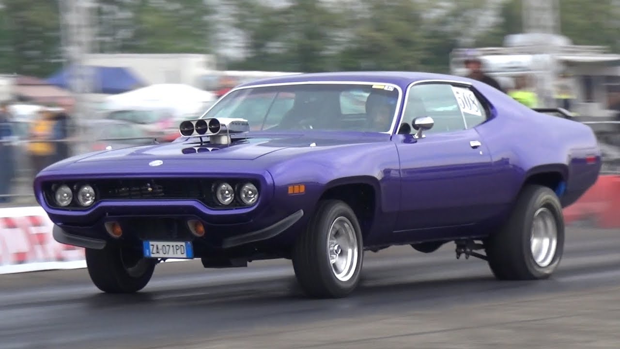 American Muscle Cars Drag Racing - Plymouth 'Cuda, Chevy Nova, Pontiac Firebird & More!